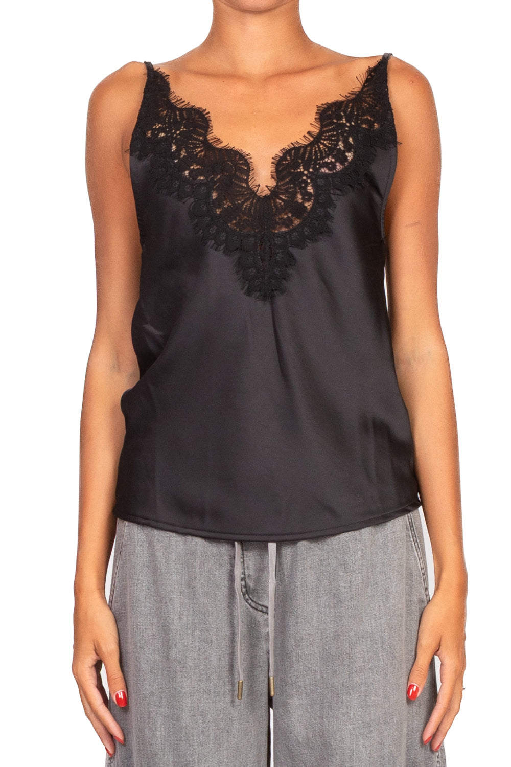 Tensione In - Top satin con pizzo Art. 37634