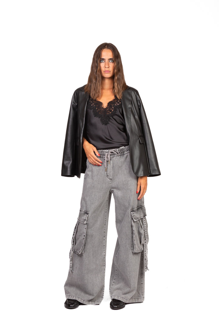 Tensione In - Pantalone cargo con coulisse Art. W25P464