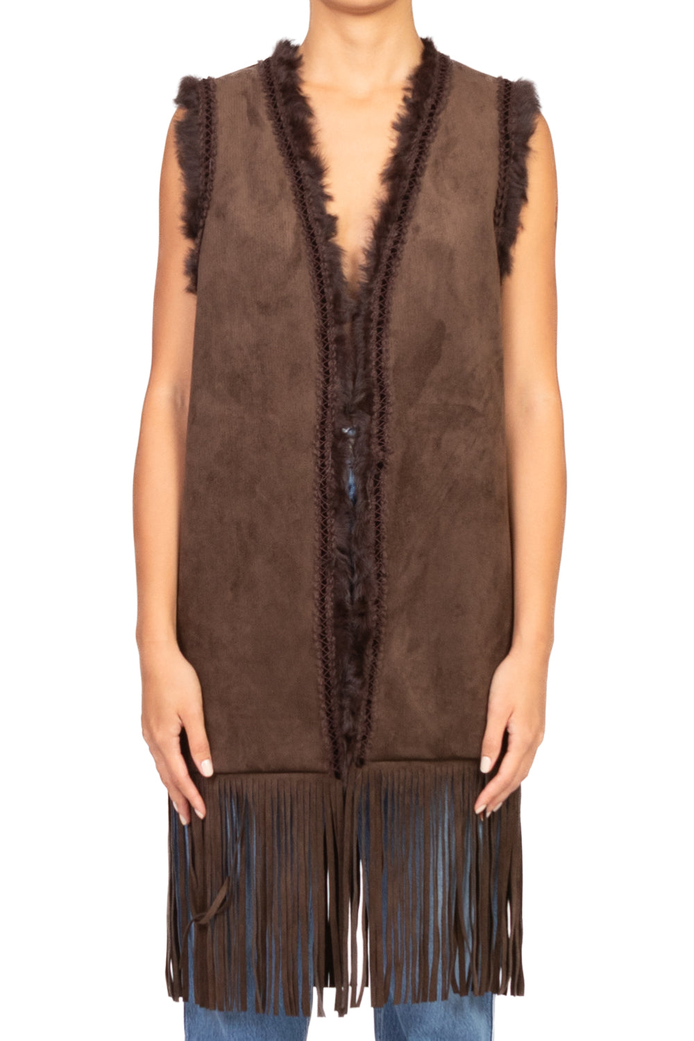 Dixie - Gilet suede con frange Art. LAGZKCS