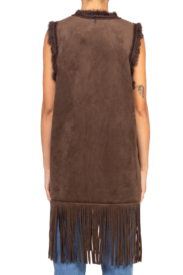Dixie - Gilet suede con frange Art. LAGZKCS