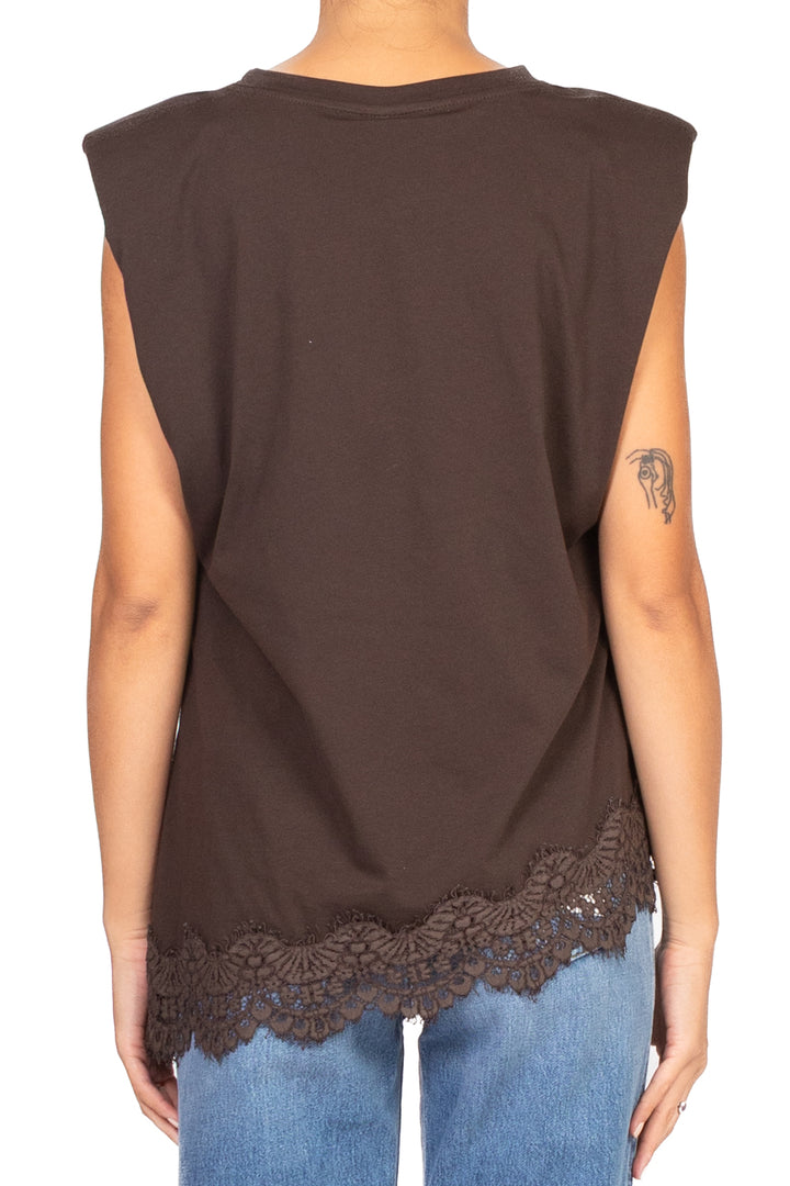 Tensione In - T-shirt asimmetrica pizzo Art. W25M456
