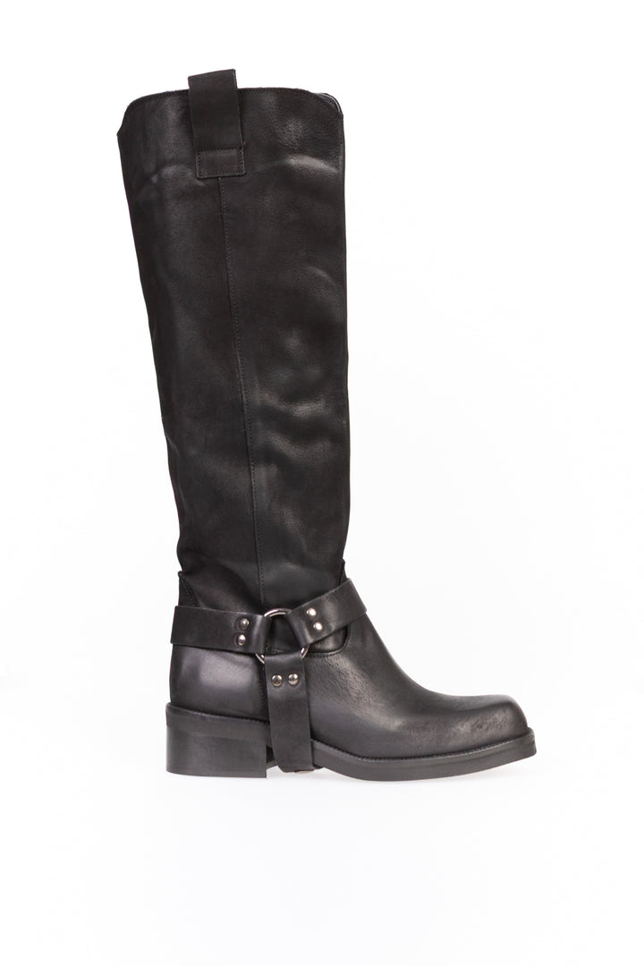 Divine Follie - Stivale biker pelle invecchiata Art. 4612