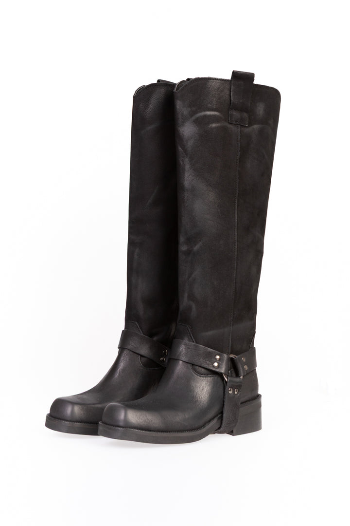 Divine Follie - Stivale biker pelle invecchiata Art. 4612