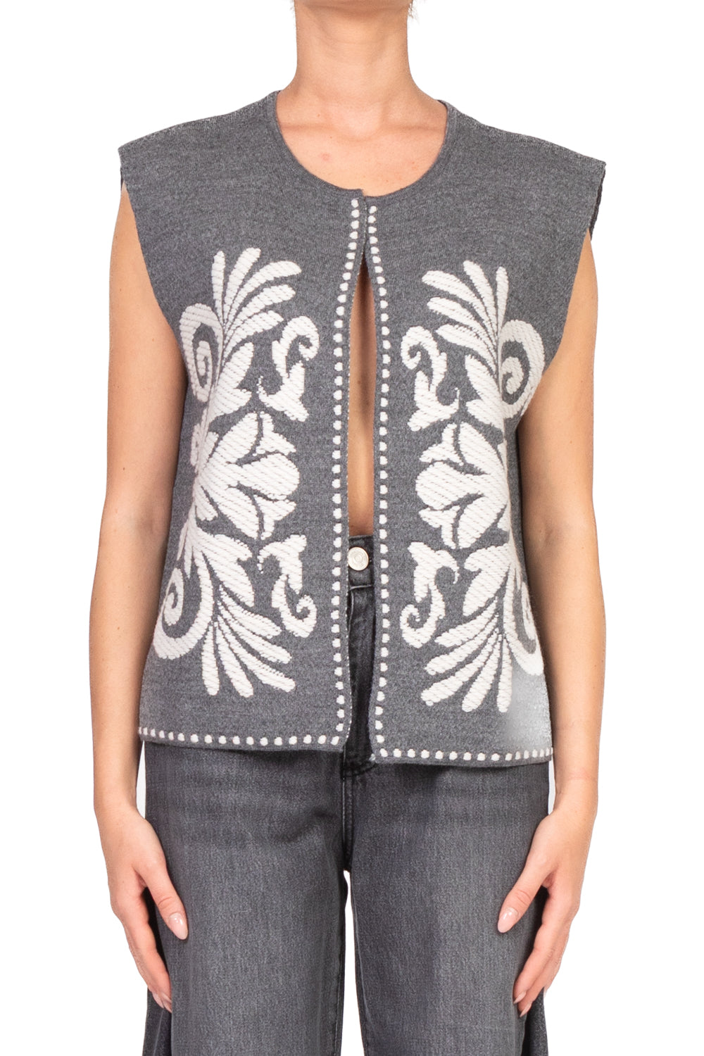 Tensione In - Gilet aperto ricamato Art. W5HMG35A400