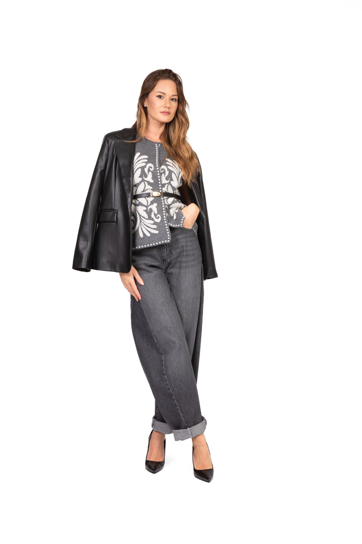 Tensione In - Gilet aperto ricamato Art. W5HMG35A400