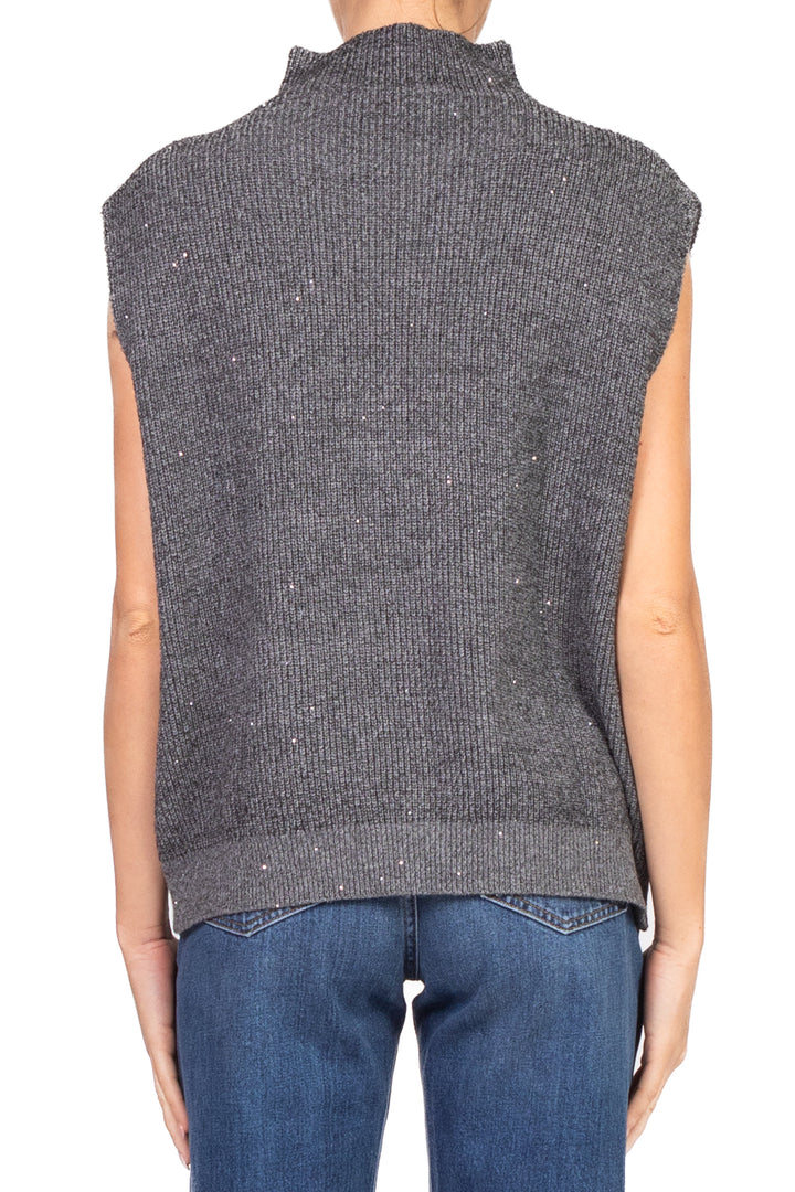 Have One - Gilet mezzo collo con micro paillettes Art. LNC-P001