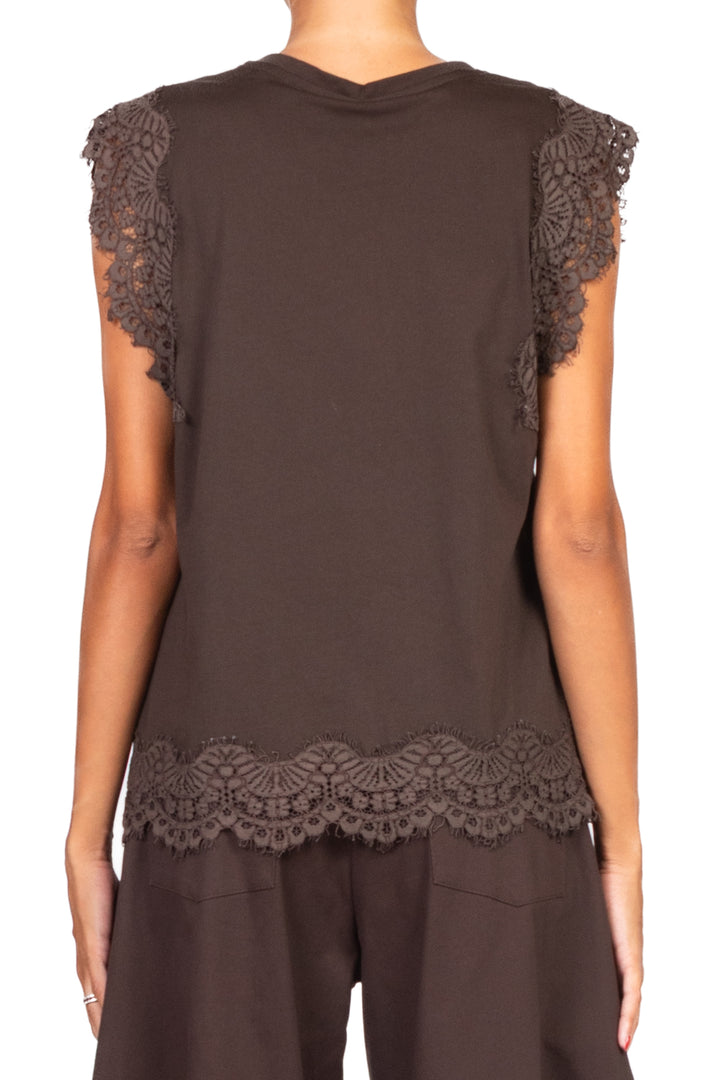 Tensione In - T-shirt con profili pizzo Art. W25M454