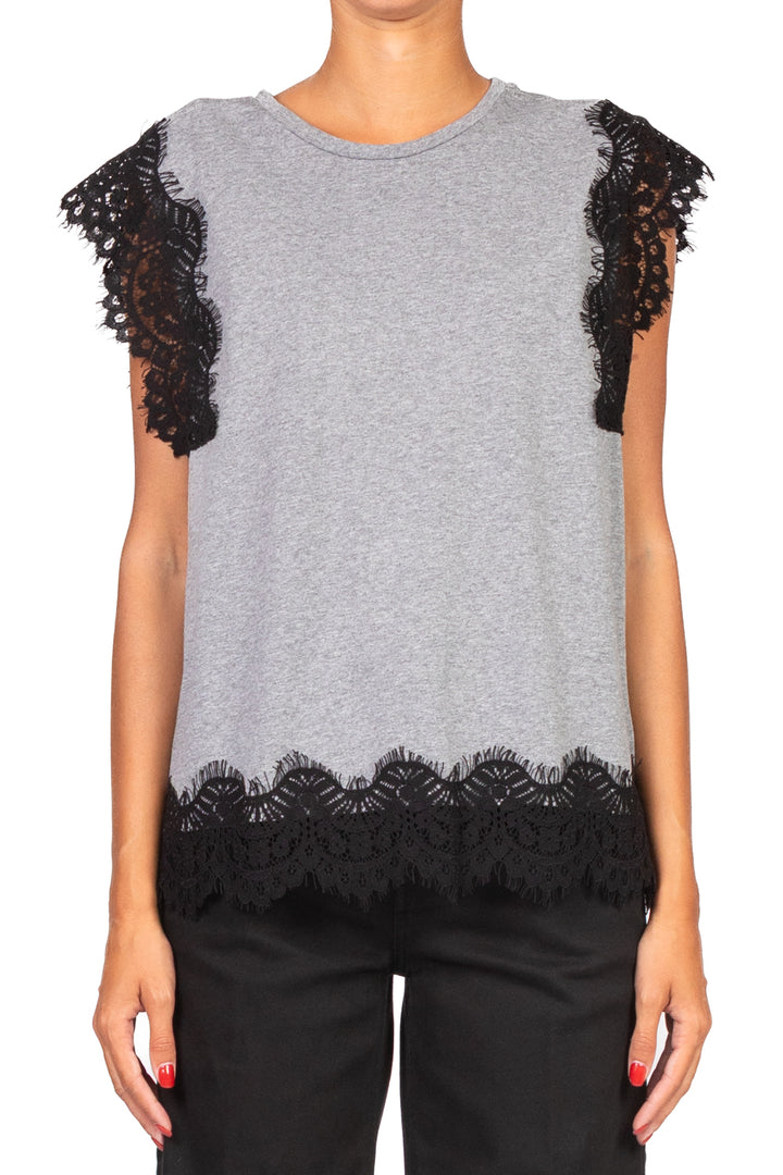 Tensione In - T-shirt con profili pizzo Art. W25M454