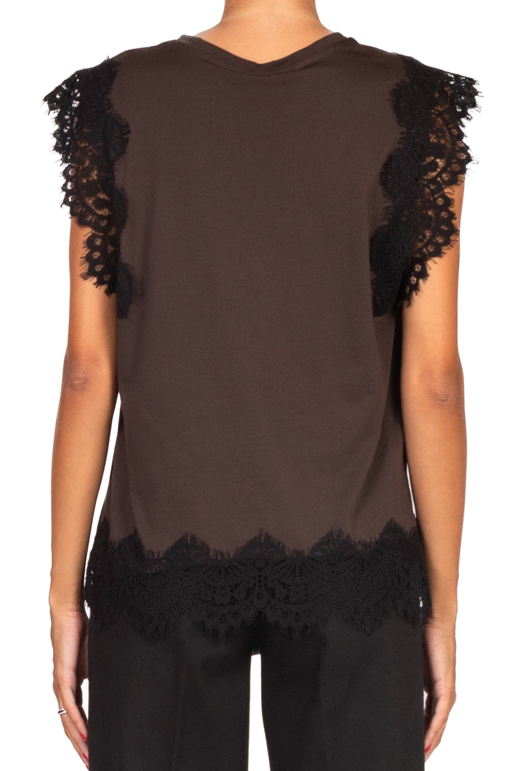 Tensione In - T-shirt con profili pizzo Art. W25M454