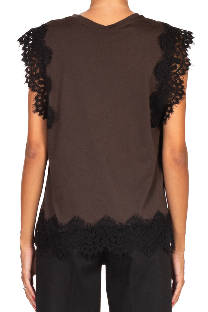 Tensione In - T-shirt con profili pizzo Art. W25M454