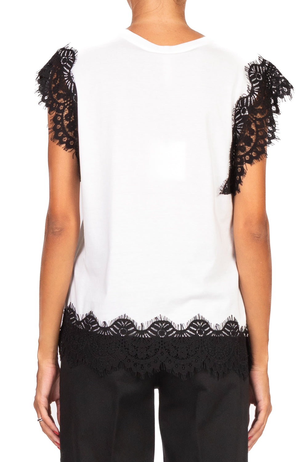 Tensione In - T-shirt con profili pizzo Art. W25M454