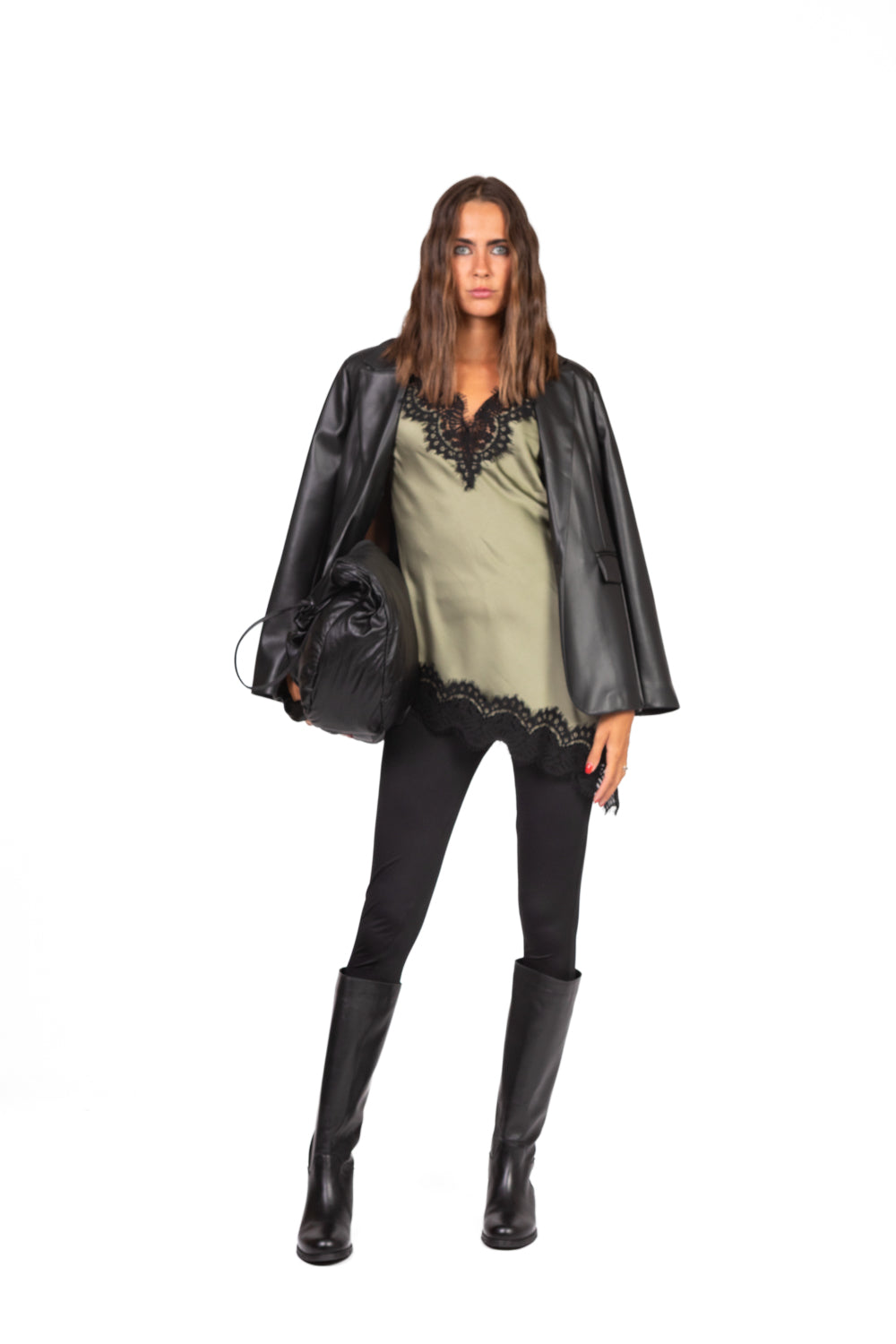 Tensione In - Top asimmetrico con pizzo Art. 37636