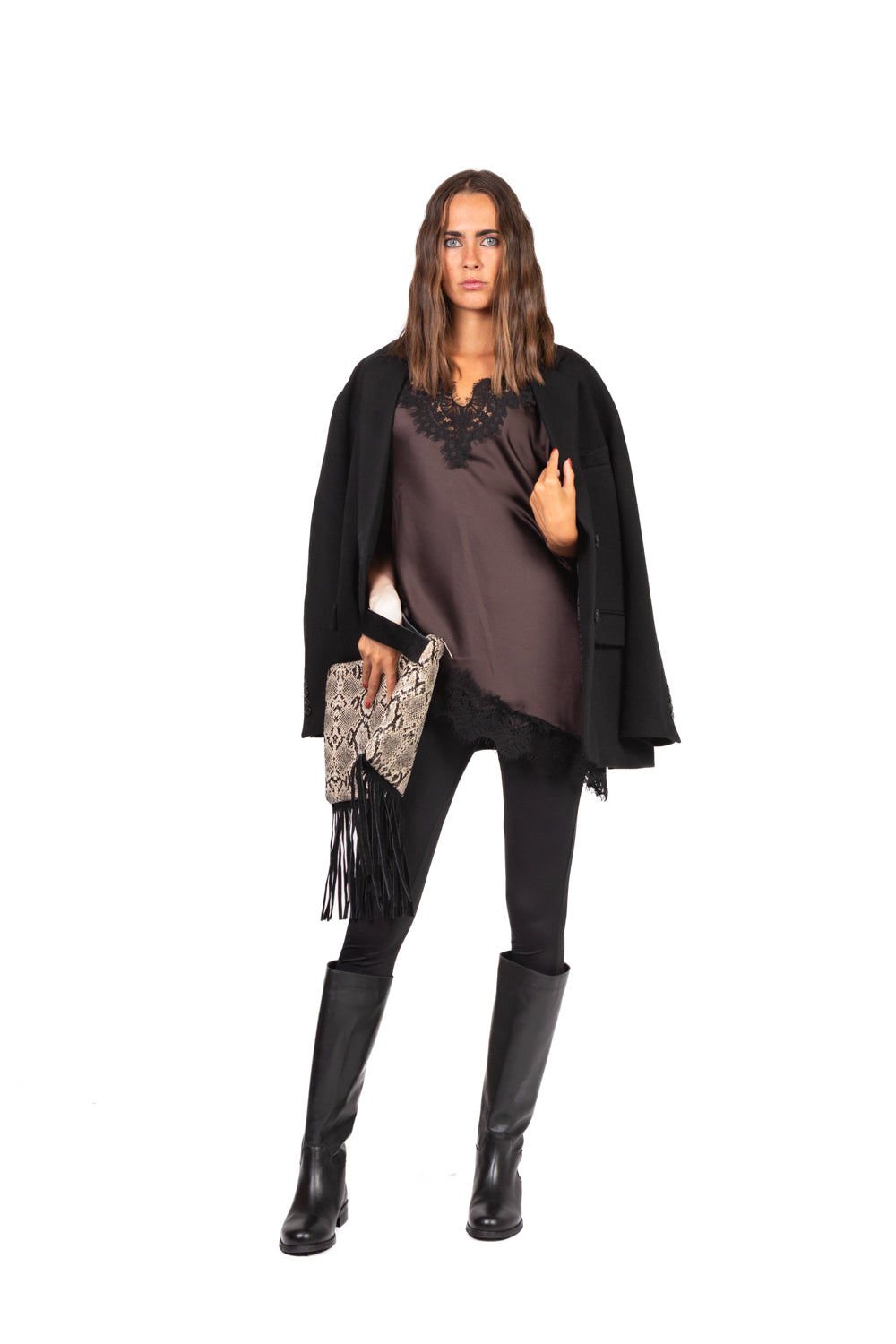Tensione In - Top asimmetrico con pizzo Art. 37636