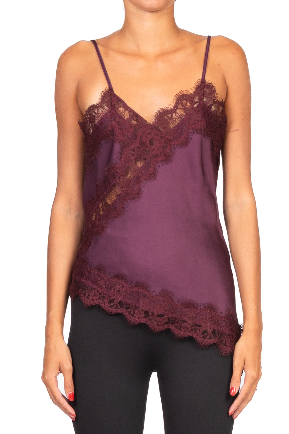 Vicolo - Top asimmetrico intarsi pizzo Art. TF0861