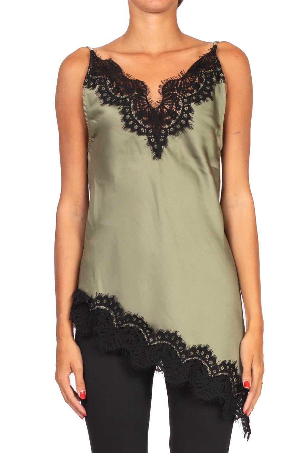 Tensione In - Top asimmetrico con pizzo Art. 37636