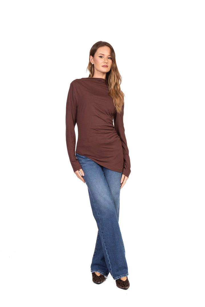 Tensione In - Maglia asimmetrica con drappeggio Art. TN17