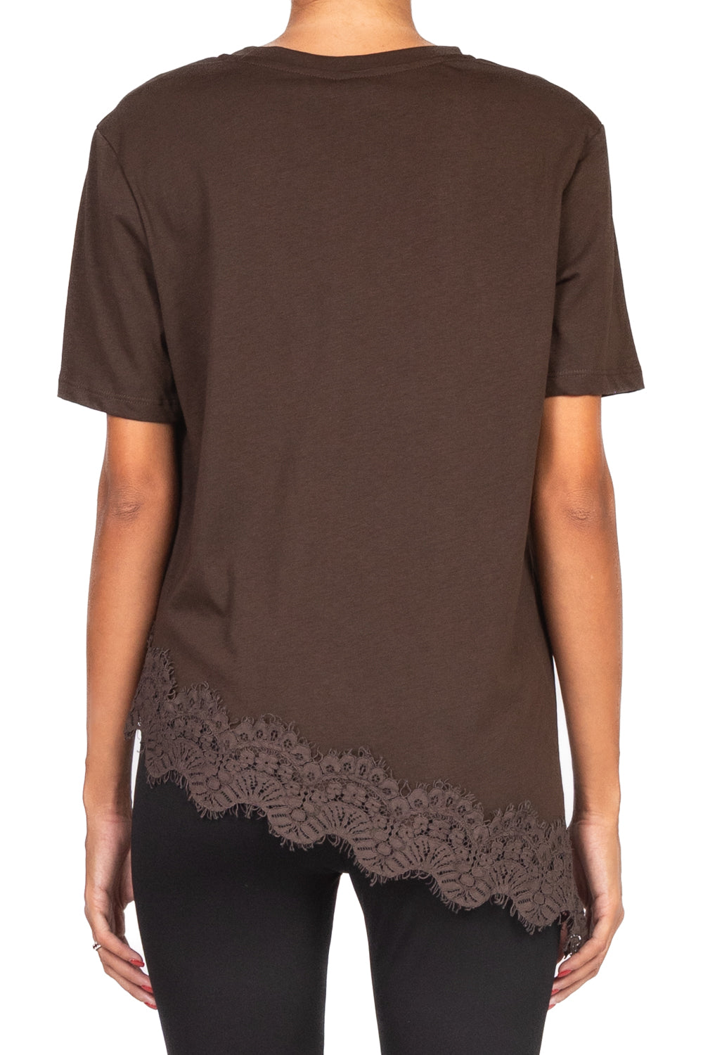 Tensione In - T-shirt asimmetrica con pizzo Art. 37638