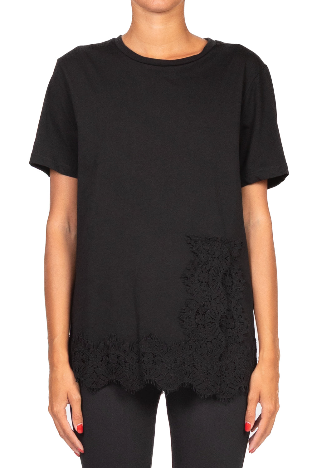 Tensione In - T-shirt over con pizzo Art. 37637