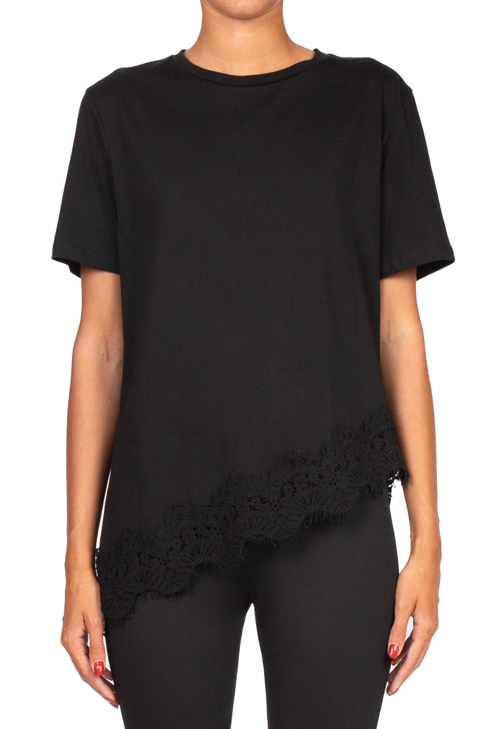 Tensione In - T-shirt asimmetrica con pizzo Art. 37638
