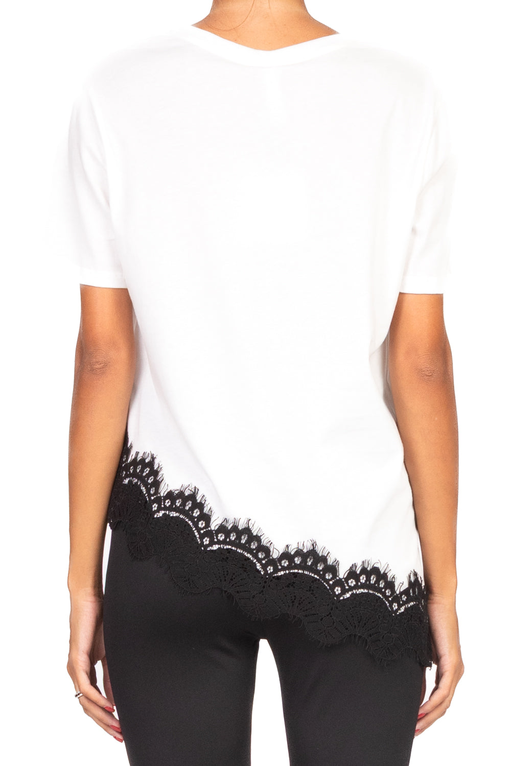 Tensione In - T-shirt asimmetrica con pizzo Art. 37638