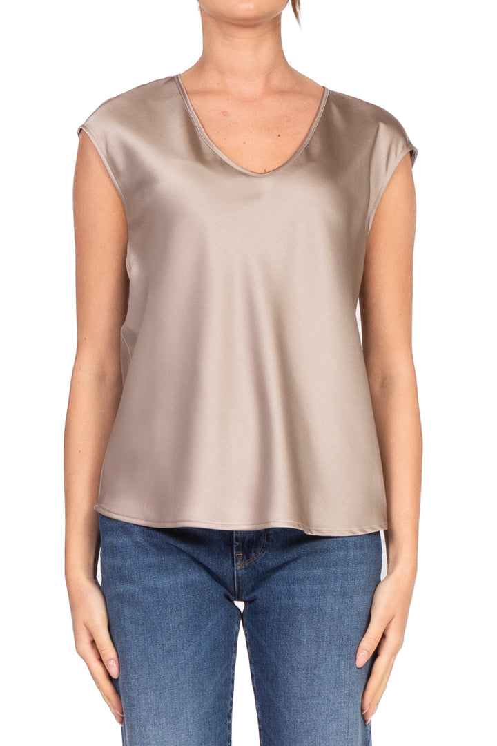 Imperial - Blusa smanicata scollo V satin Art. REH0KBA