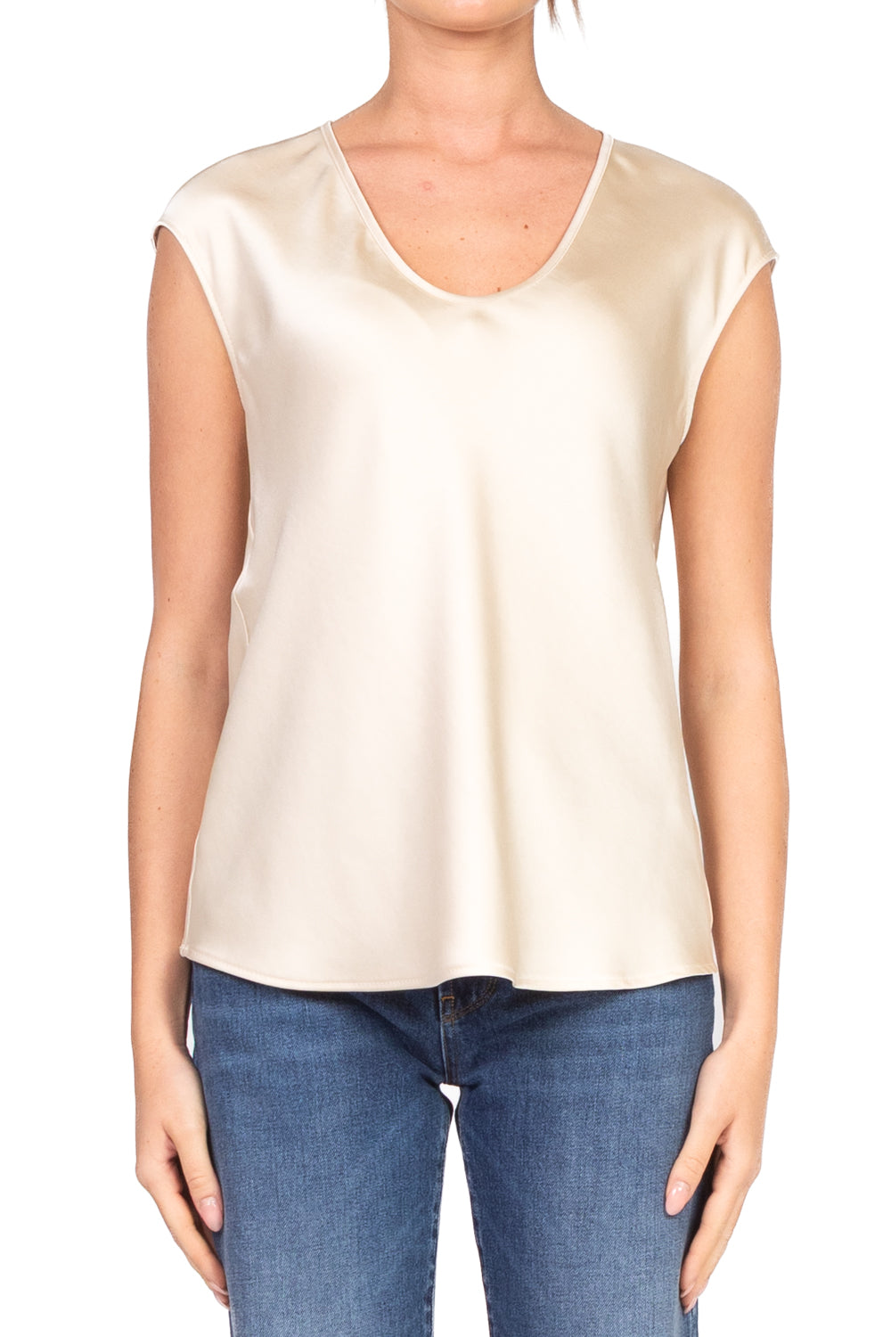 Imperial - Blusa smanicata scollo V satin Art. REH0KBA