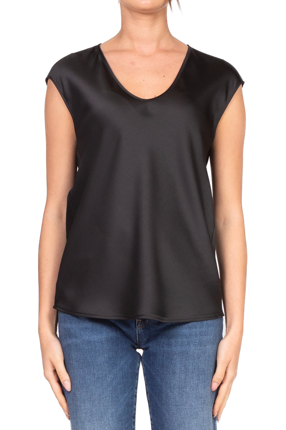 Imperial - Blusa smanicata scollo V satin Art. REH0KBA