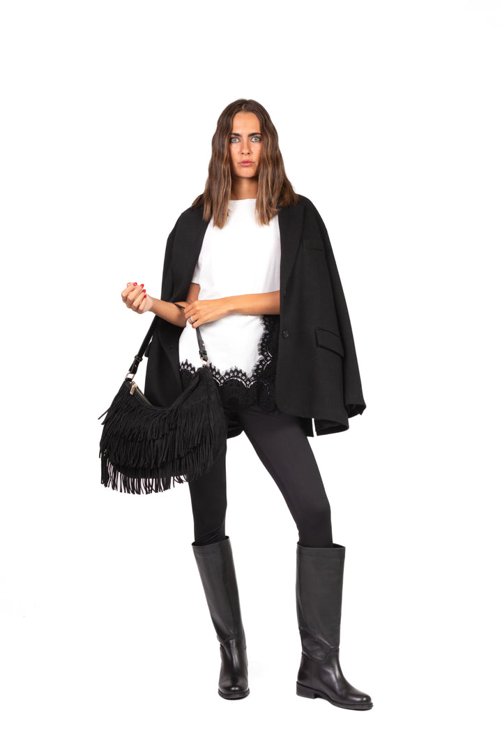 Tensione In - T-shirt over con pizzo Art. 37637