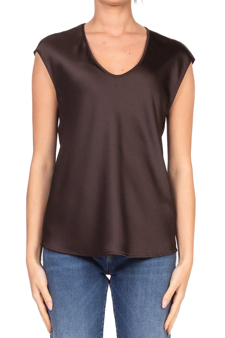 Imperial - Blusa smanicata scollo V satin Art. REH0KBA
