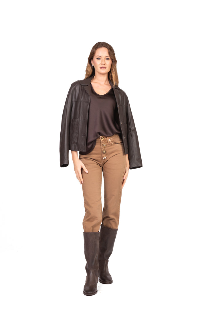 Imperial - Blusa smanicata scollo V satin Art. REH0KBA