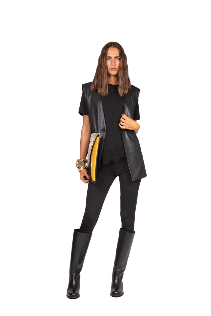 Tensione In - T-shirt asimmetrica con pizzo Art. 37638