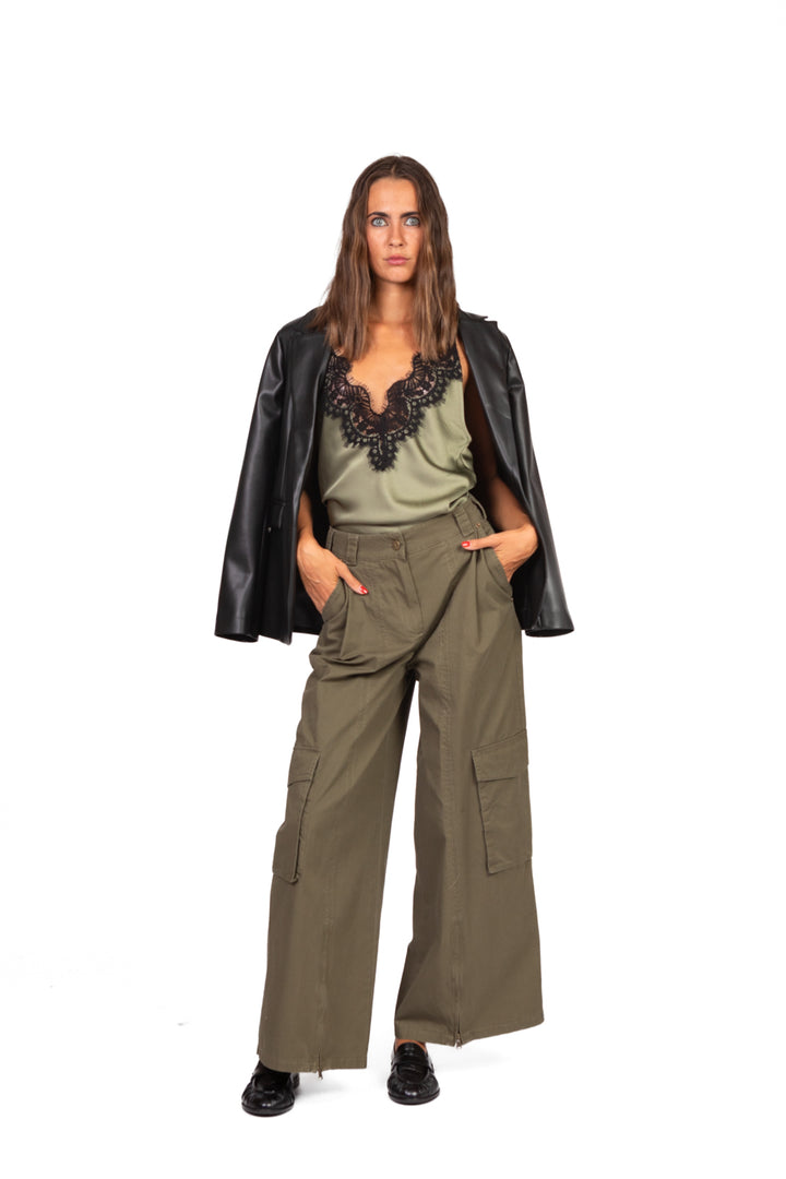 Tensione In - Pantalone palazzo cargo Art. HM706