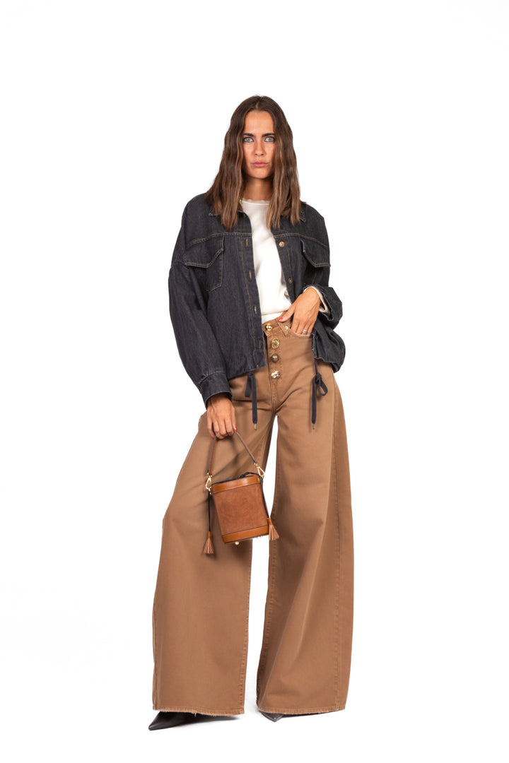 Vicolo - Jeans YVES palazzo con bottoni gioiello Art. DF5057