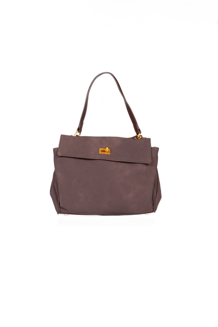 Upper - Borsa trapezio scamosciata con lucchetto