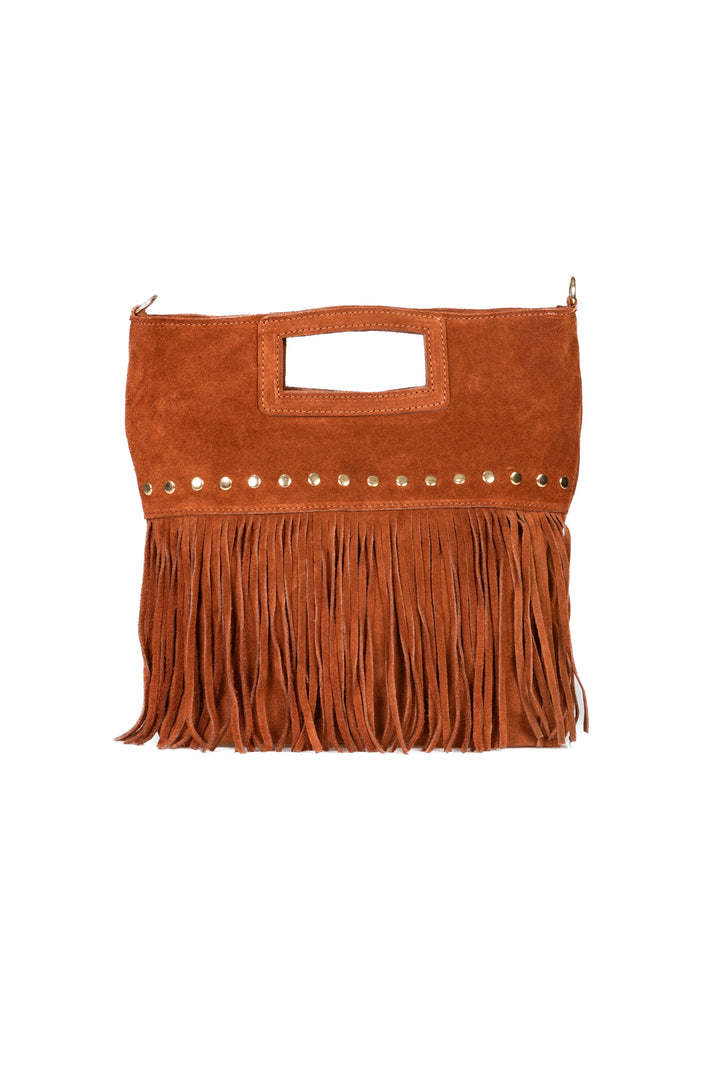 Upper - Borsa a mano con frange e borchie