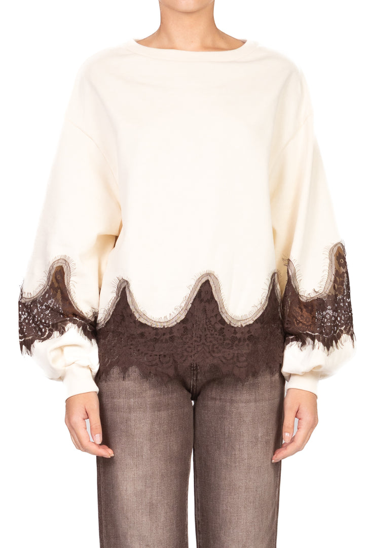 Tensione In - Felpa con inserti pizzo Art. 37683
