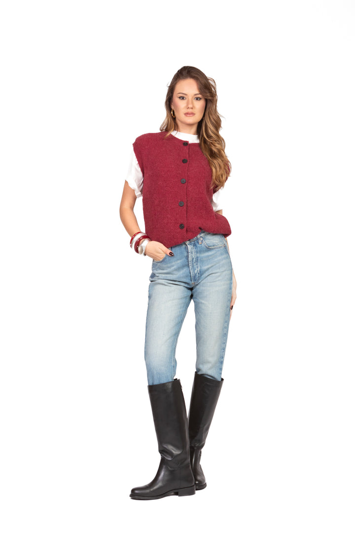 Vicolo - Gilet con bottoni girocollo Art. 77232F