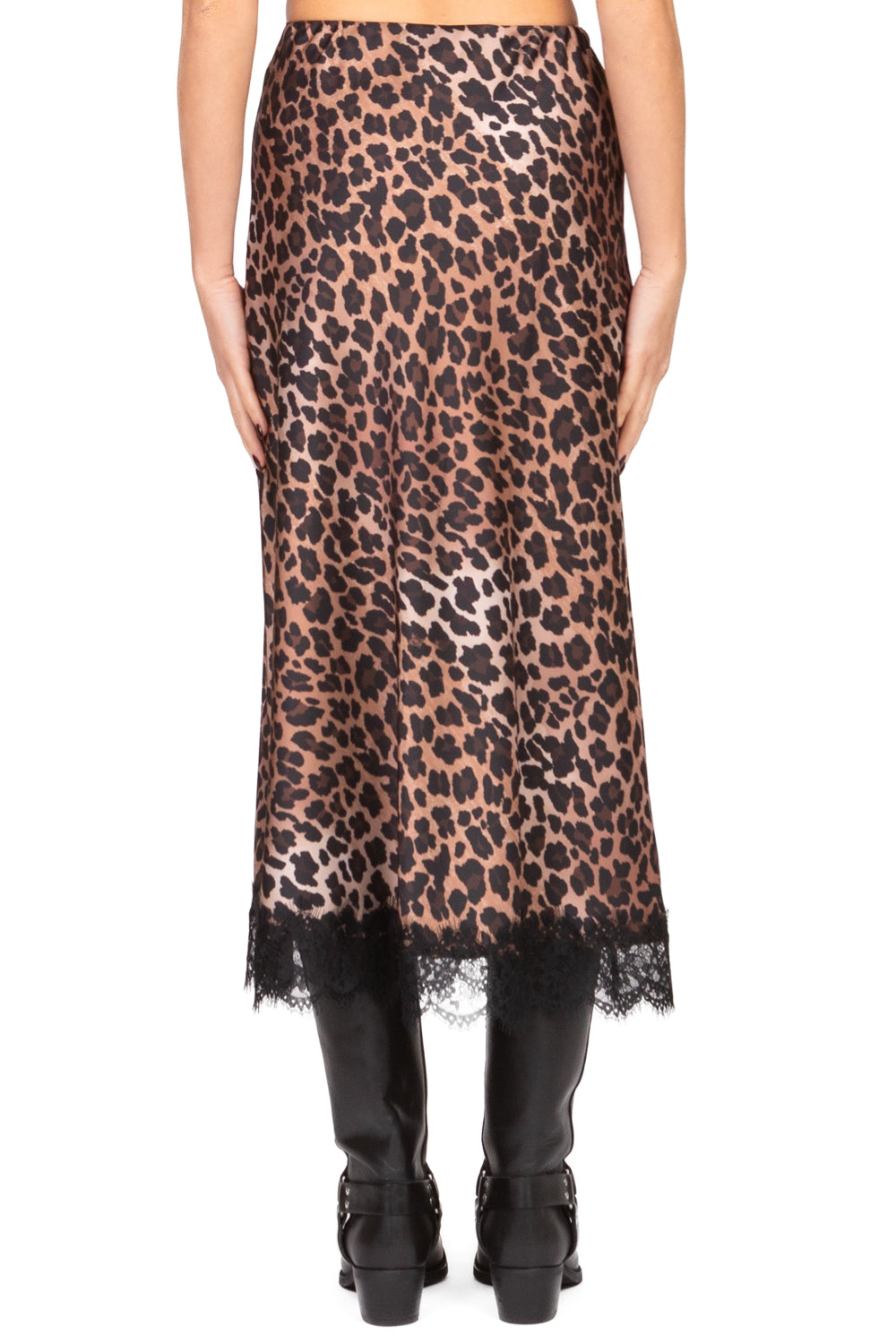 Vicolo - Gonna satin animalier con pizzo Art. TF1278