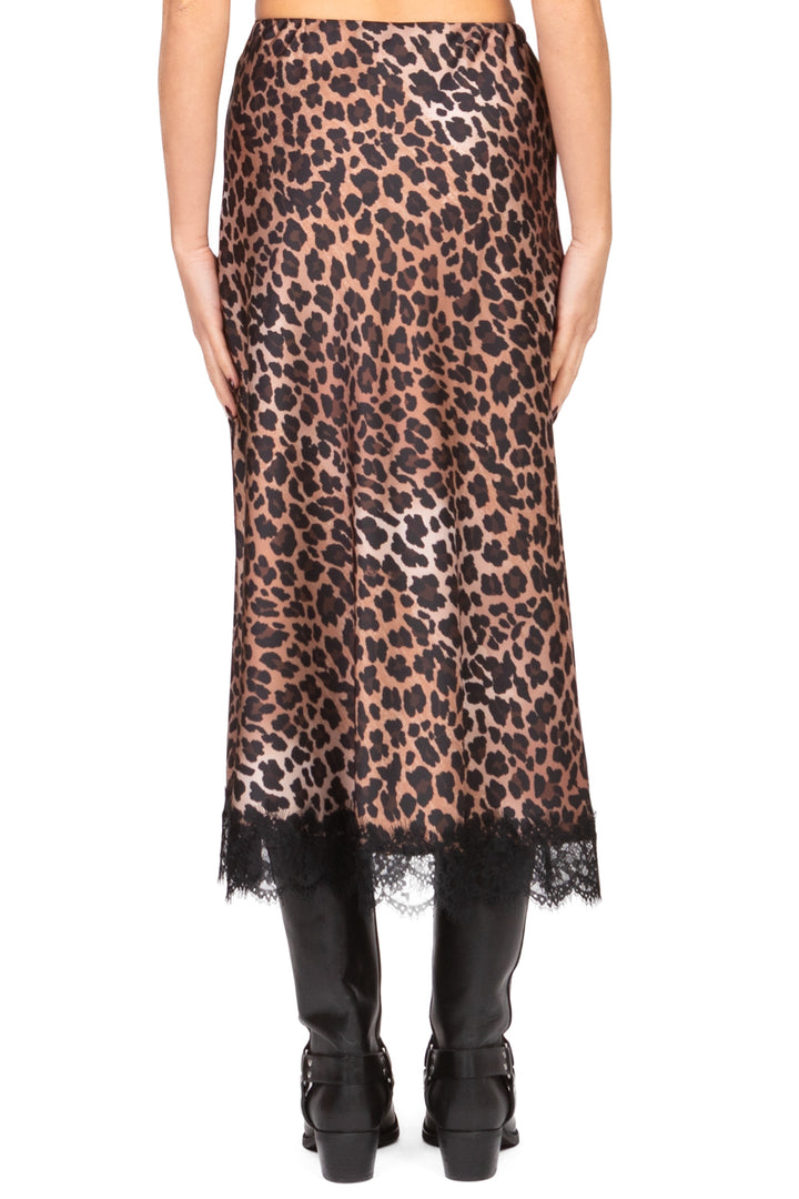Vicolo - Gonna satin animalier con pizzo Art. TF1278