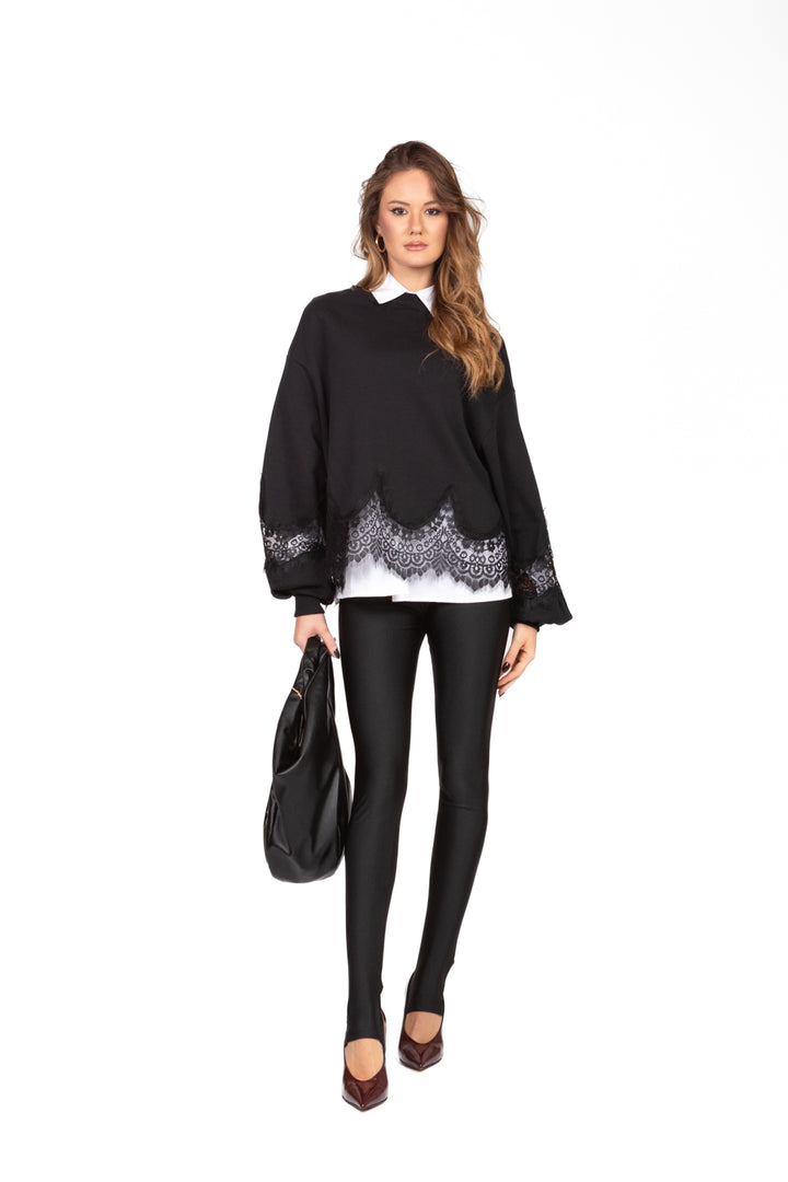 Tensione In - Felpa con inserti pizzo Art. 37683