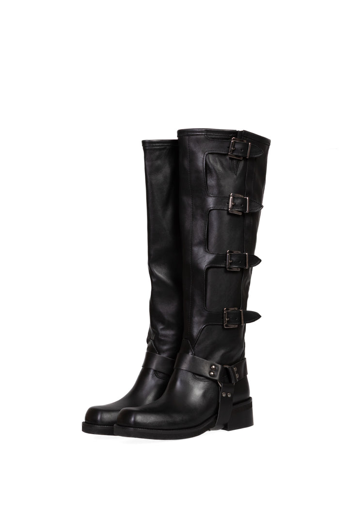 Divine Follie - Stivale biker con fibbie Art. 4631V/31