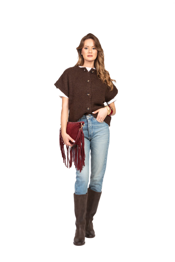 Vicolo - Gilet girocollo con bottoni Art. 33054F