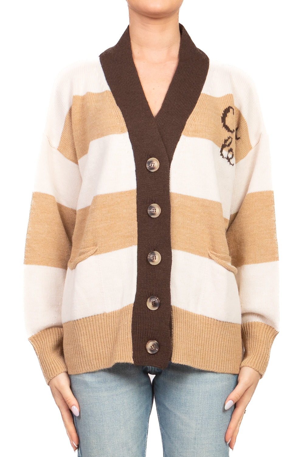 Vicolo - Cardigan rigato "C'est la vie" Art. 77241F