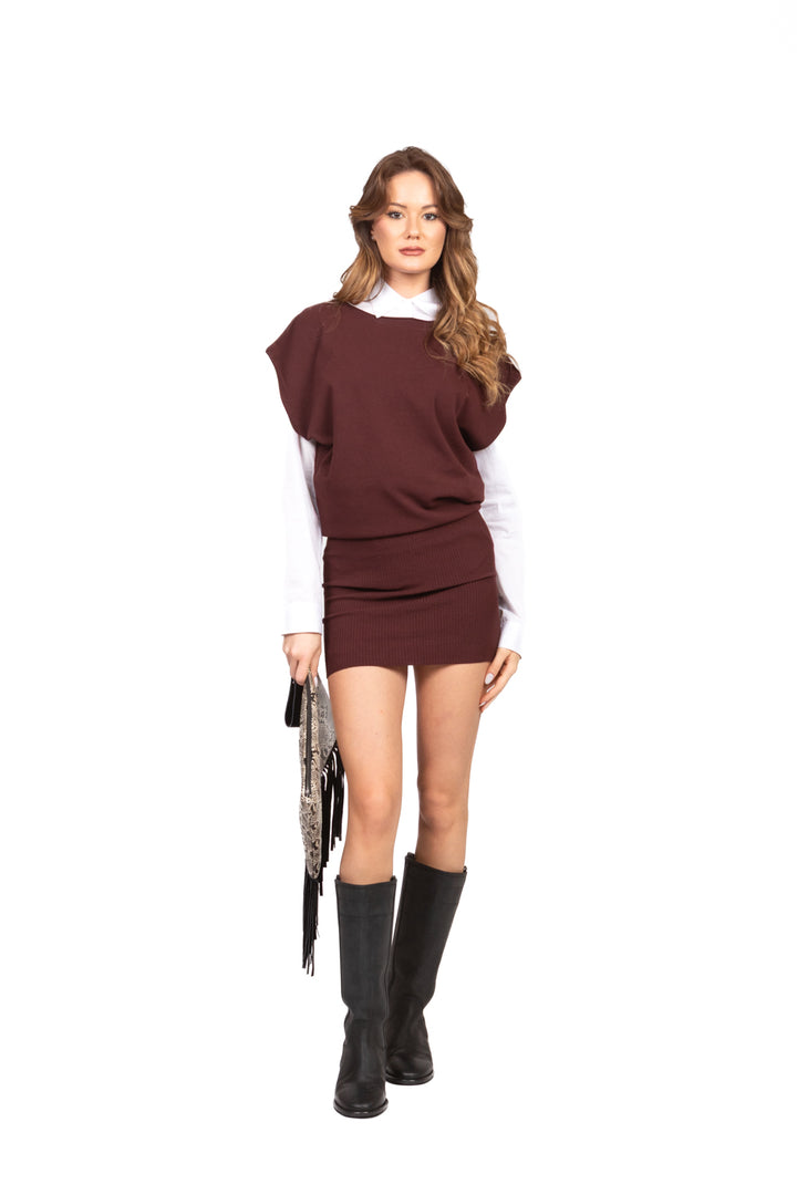 Vicolo - Abito in maglia smanicato Art. 22182F