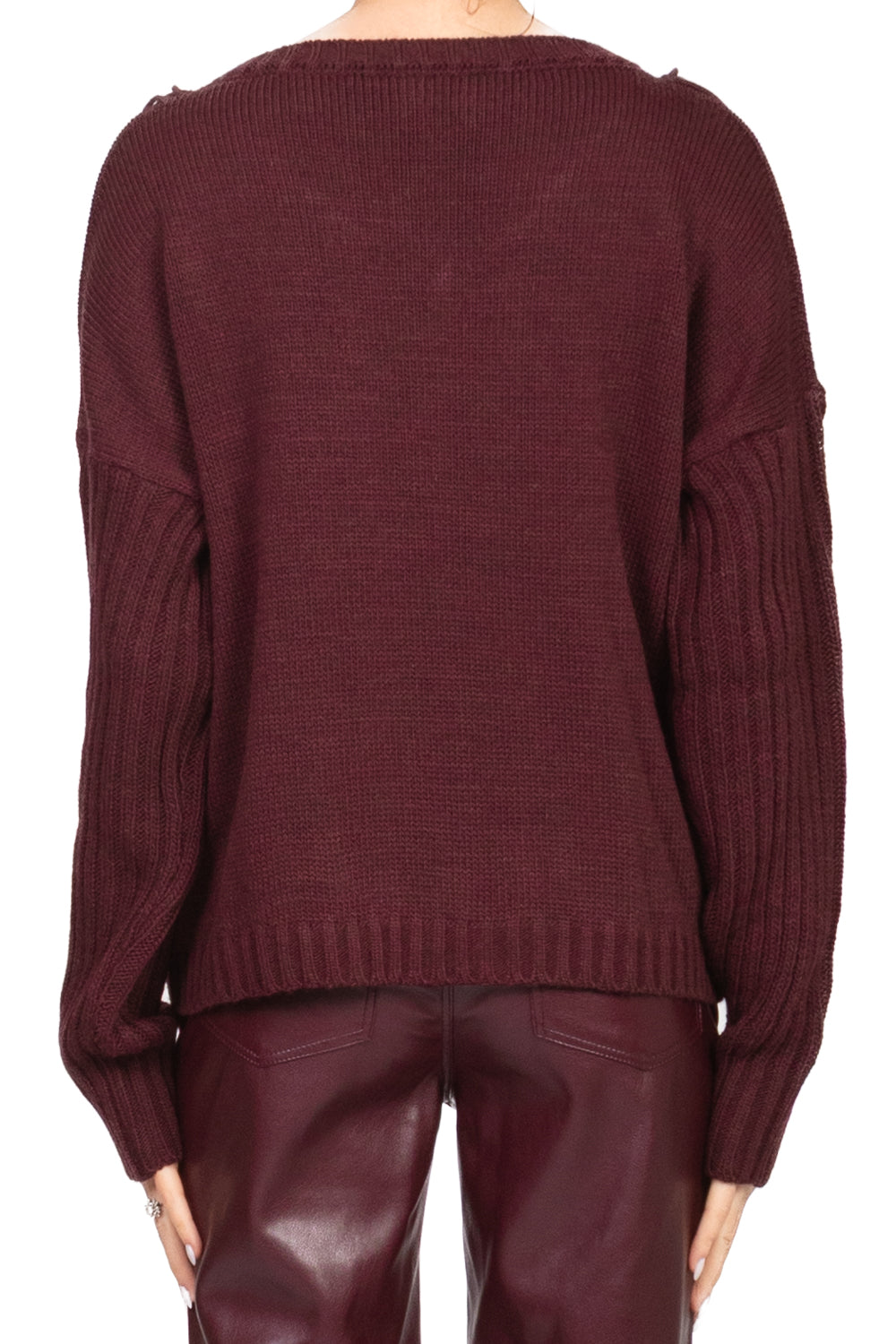 Vicolo - Maglia scollo a v con frange Art. 77225F