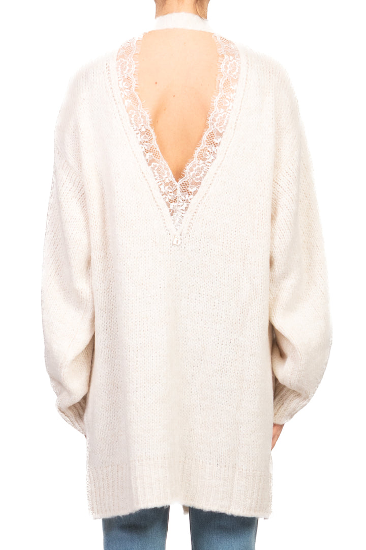 Dixie - Cardigan aperto con scollo pizzo Art. M566Y225