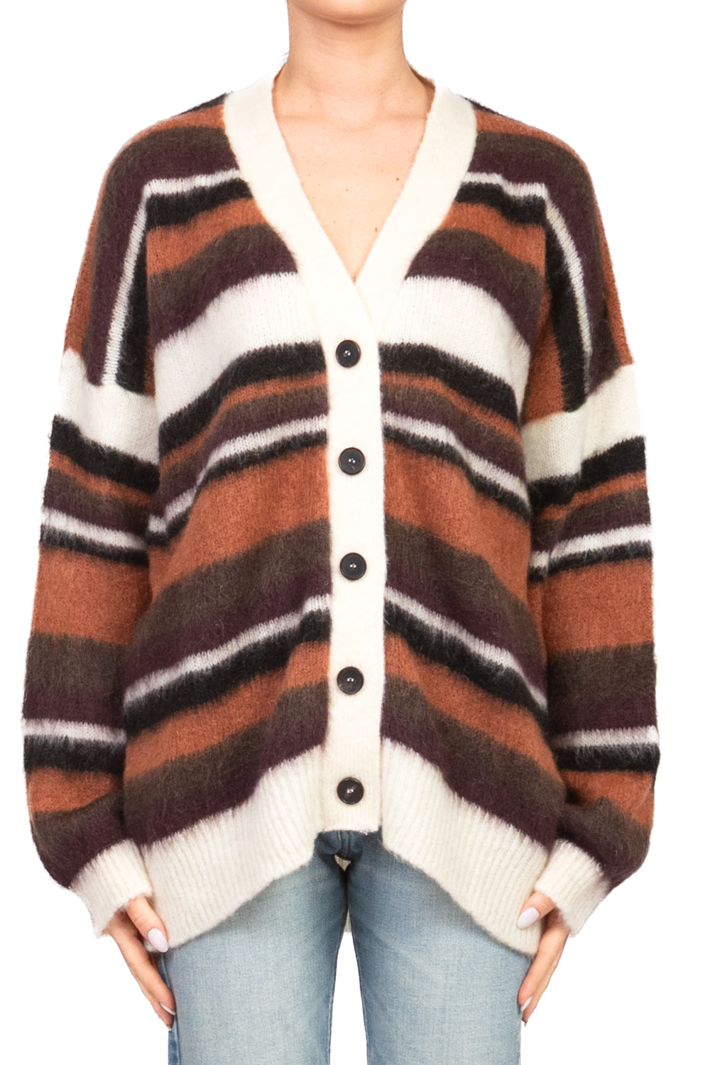 Vicolo - Cardigan mohair rigato Art. 55178F