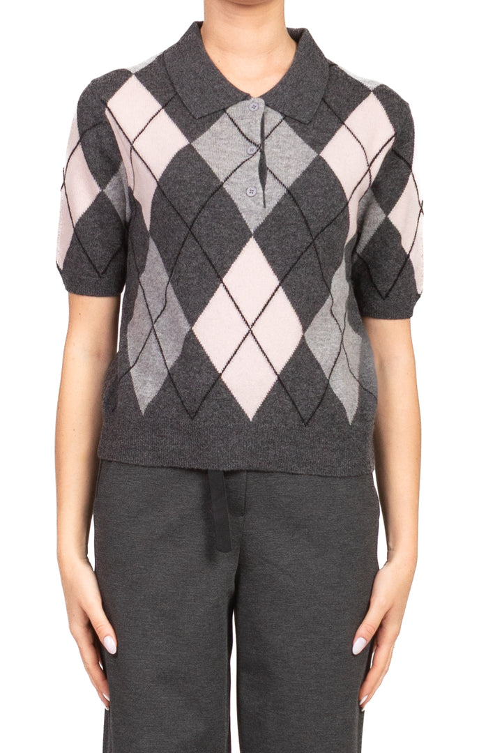 Tensione In - Maglia polo mezza manica con rombi Art. WL1055