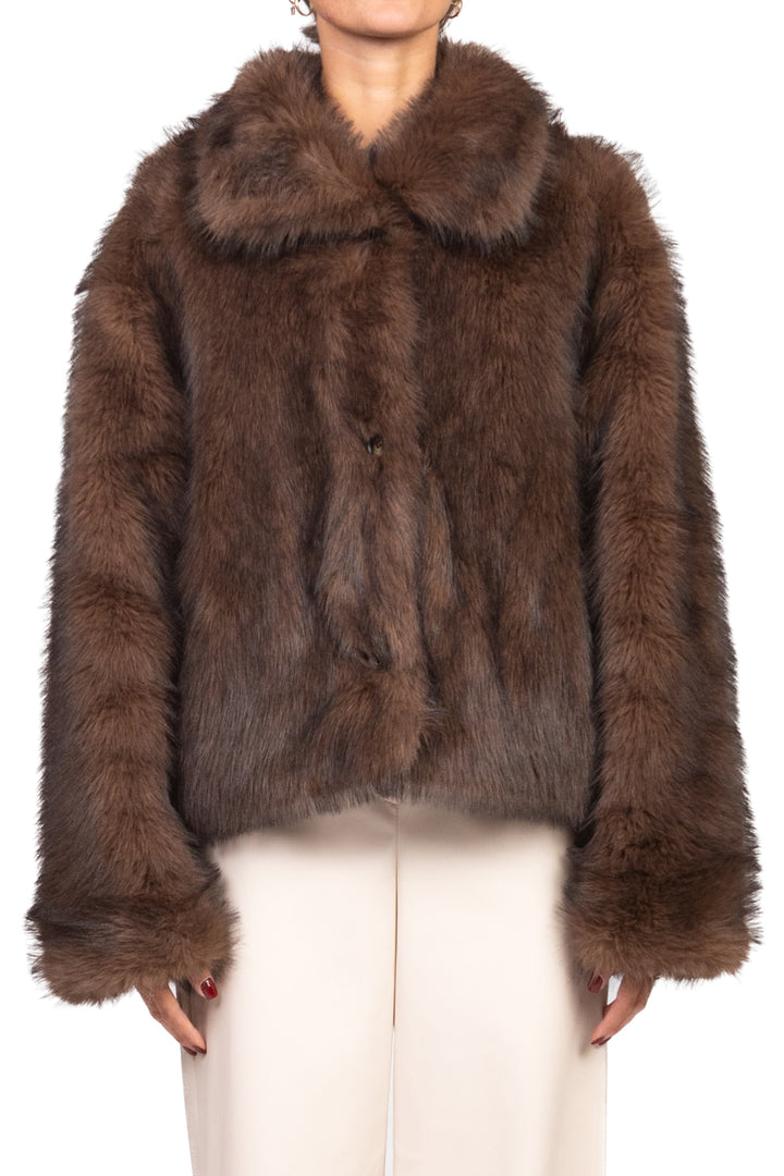 Vicolo - Giacca double face pelliccia e denim Art. TF0079