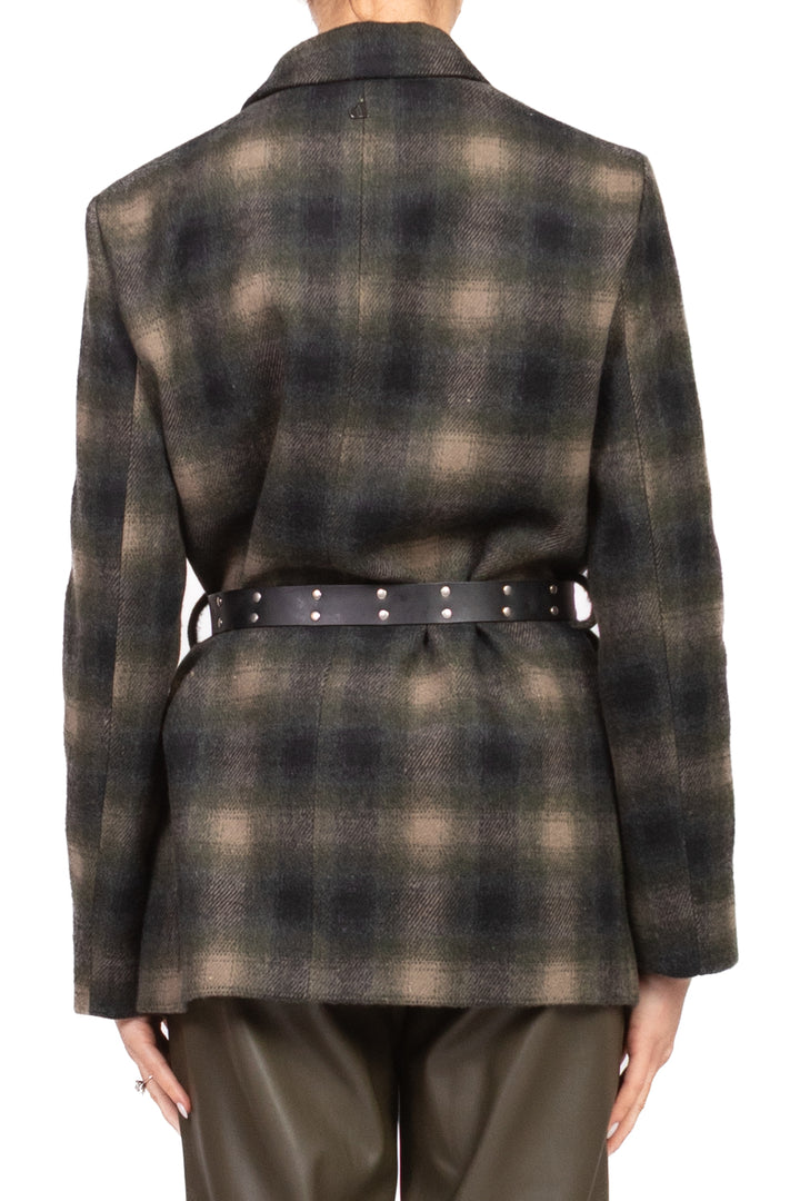 Dixie - Giacca doppio petto quadri con cintura Art. JDM2YMRCP